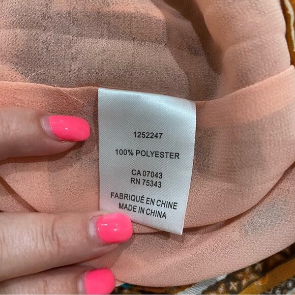 Joie Boho Floral Ruffle V-Neck Peasant Sleeve Chiffon Blouse Top Sz S - Picture 6 of 12